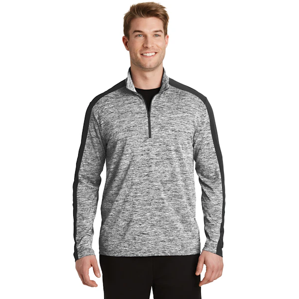 Sport-Tek PosiCharge Electric Heather Colorblock 1/4-Zip Pullover. ST397, Starting at $25