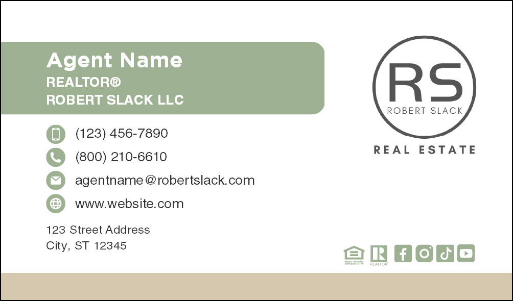 STANDARD BUSINESS CARD GREEN - TN : RS-BC01G-GA