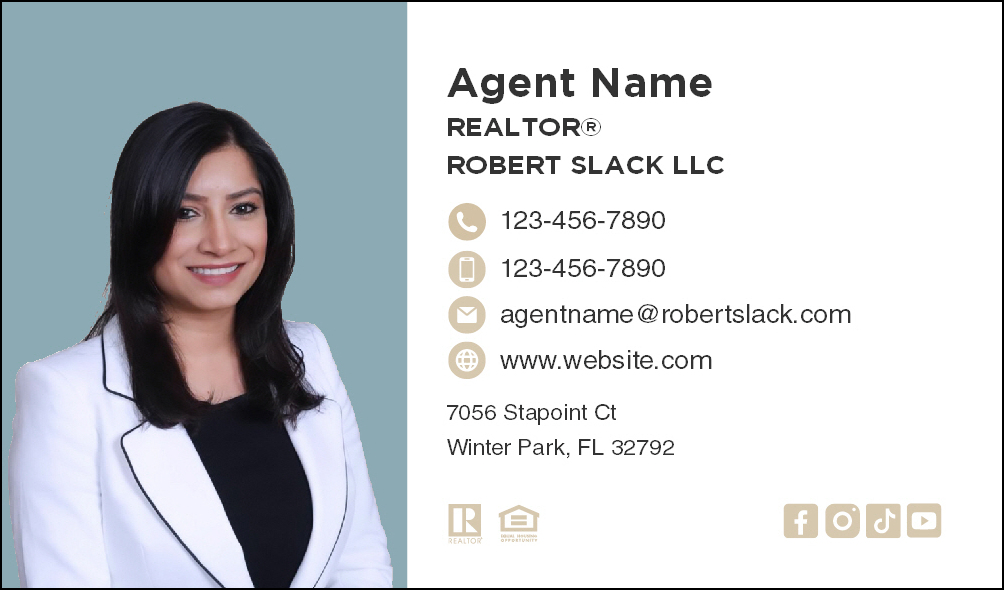 BUSINESS CARD W/ PHOTO BLUE : RS-BC02B