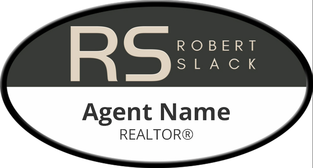 NAME BADGES OVAL BLACK/WHITE : RS-NB03