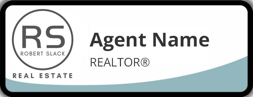 NAME BADGES RECTANGLE BLACK WAVE : RS-NB07