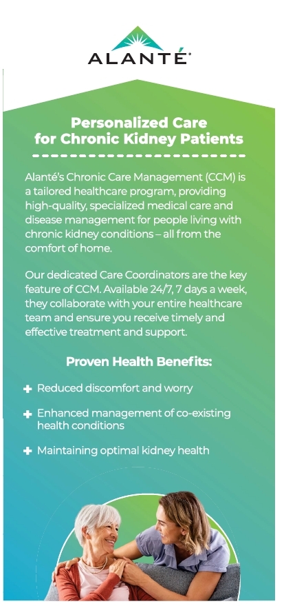 Rack Card - Alante Chronic Kidney Patients