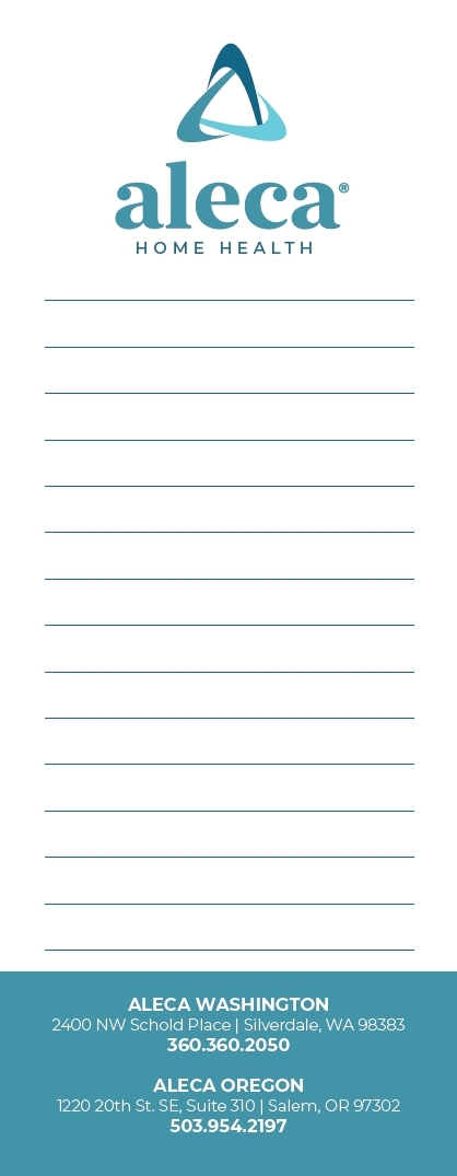 Notepads - Aleca Home Health 3 x 8in