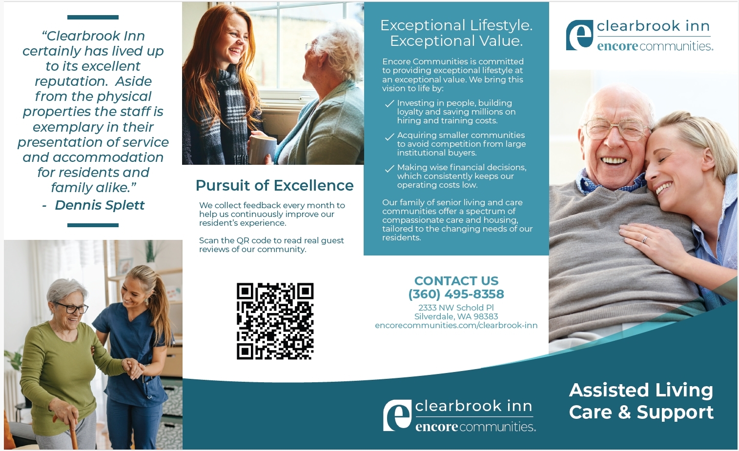 Encore Clearbrook Inn Roll Fold Brochure
