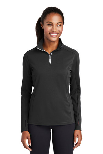 Sport-Tek® Ladies Sport-Wick® Textured 1/4-Zip Pullover