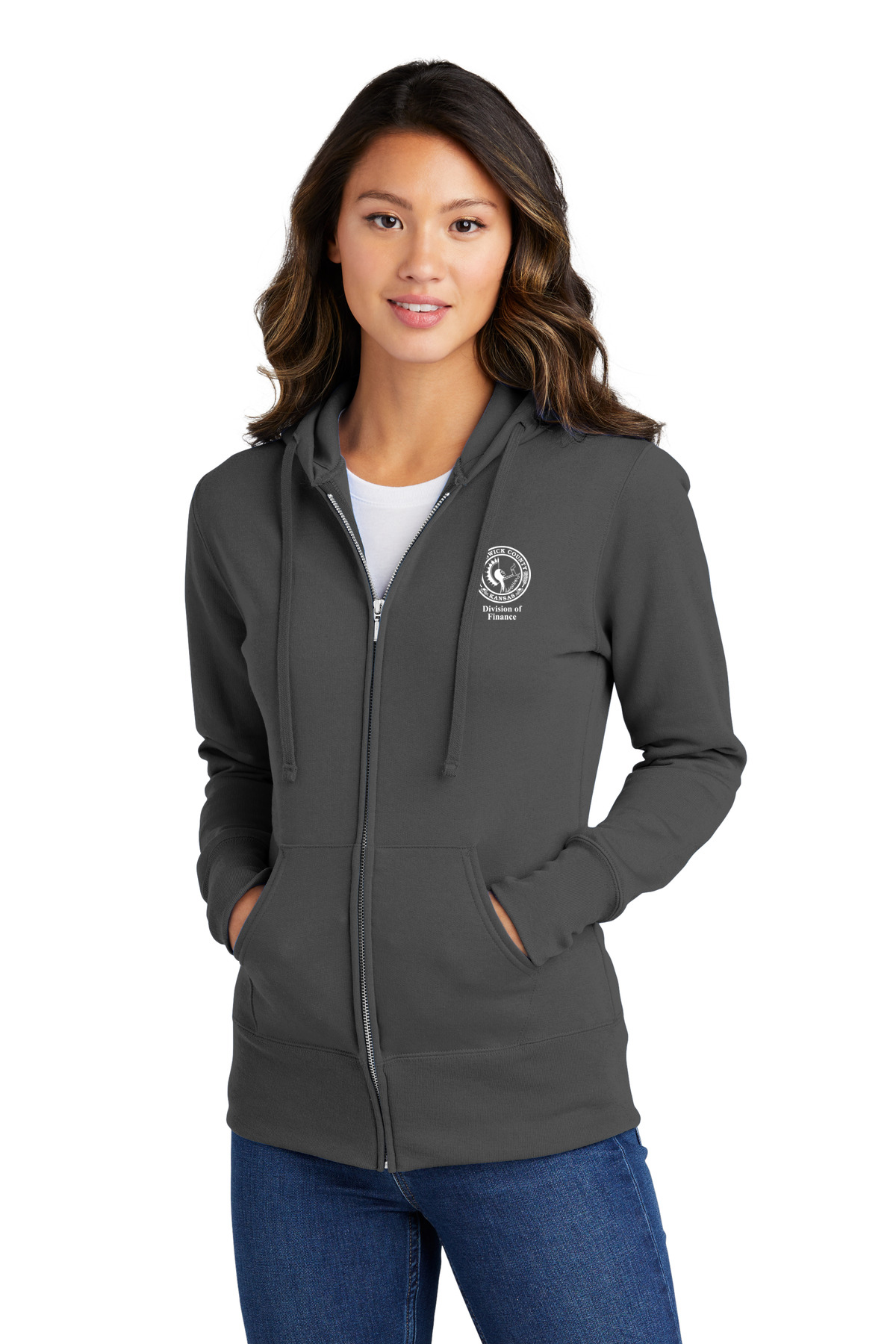 Port & Company Ladies Core Fleece Full-Zip Hooded Sweatshirt LPC78ZH