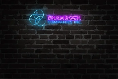 Shamrock Zoom Virtual Background - Neon Sign