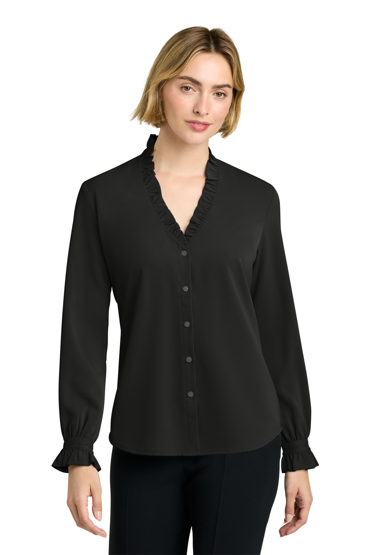 Brooks Brothers® Women’s Long Sleeve Ruffle Collar Blouse