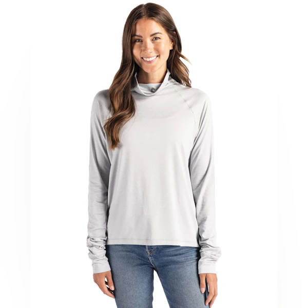 Cutter & Buck Coastline Recycled Double Peached Womens Funnel Neck Pullover
