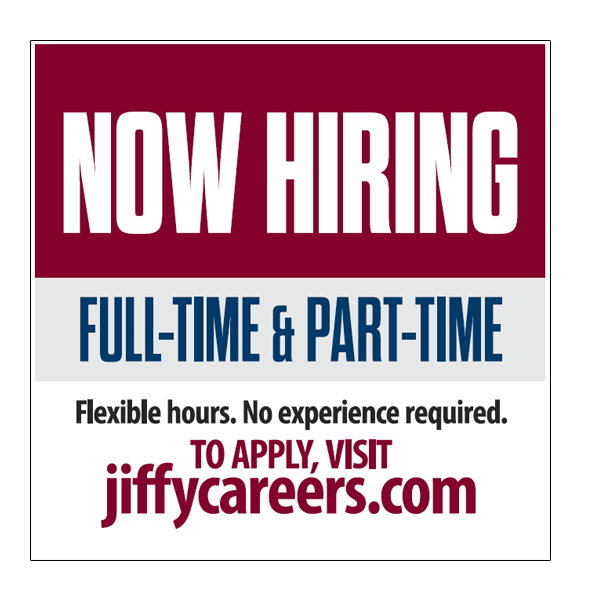 Now Hiring Full+Pt Time Wndw Cling-Insid (EACH/1)