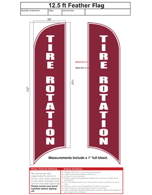 Tire Rotation Feather Flag