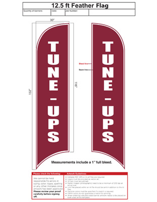 Tune-Ups Feather Flag