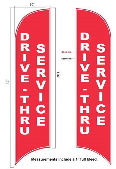 Feather Flag Drive Thru Service