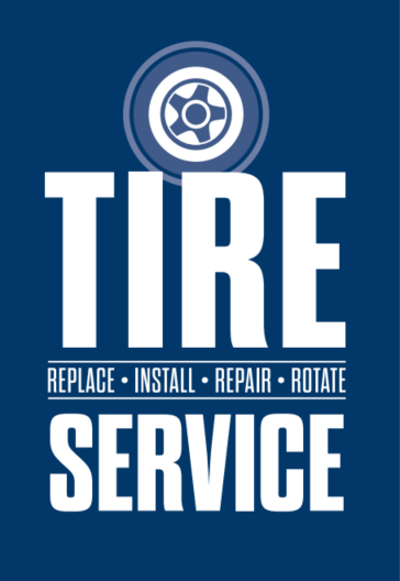 Tire Service Blue A Frame Sign - 24" x 36"