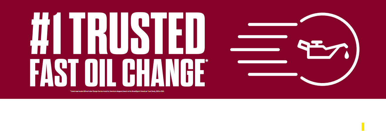 #1 Trusted Fast Oil Change Banner w/ 2ft Bungee