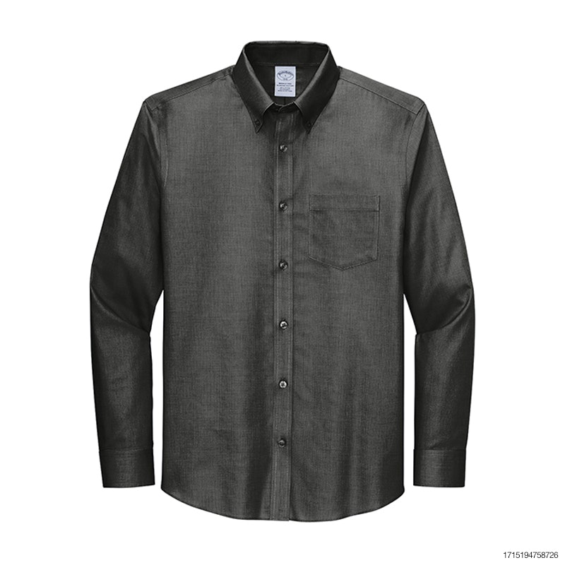 Brooks Brothers® Wrinkle-Free Stretch Nailhead Shirt - Deep Black