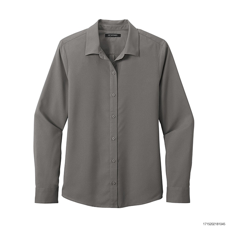 Port Authority Ladies Long Sleeve Performance Staff Shirt - Graphite