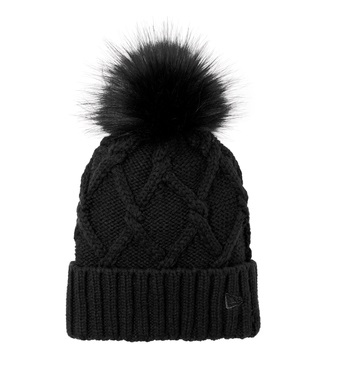 New Era Faux Fur Pom Beanie - Black