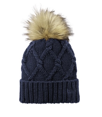 New Era Faux Fur Pom Beanie - Navy