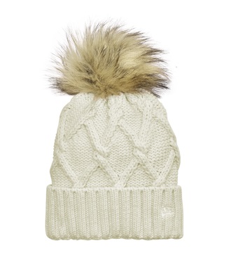 New Era Faux Fur Pom Beanie - Ivory