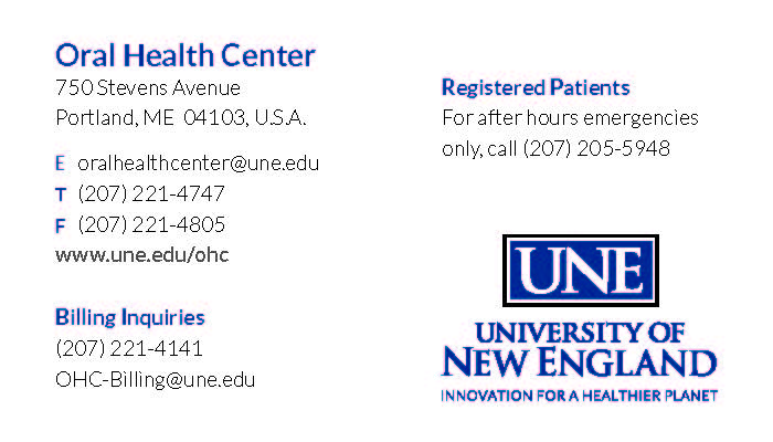 OHC APPT CARD REGISTERED PATIENT