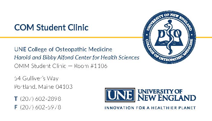 COM STUDENT CLINIC APPOINTMENT CARD