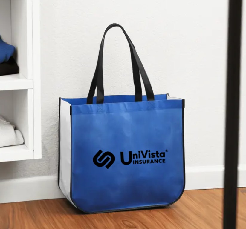 Extra Large Laminated Shopping Tote Bag (16.25" W x 14.5" H)