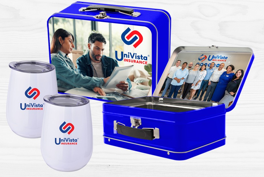 Retro Lunchbox + Double 10 Oz. Stemless Wine Glass In Vacuum Insert