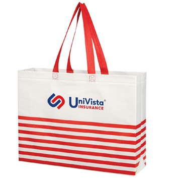 Non-woven Horizontal Stripe Tote Bag