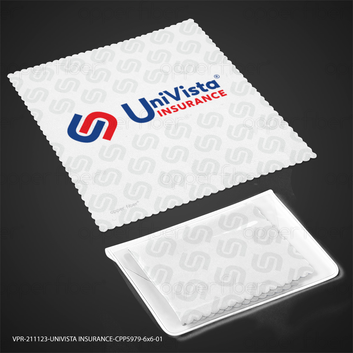 Ultra Opper Fiber® Microfiber Cloth In Vinyl Pouch (Full-Color) (6"x 6")