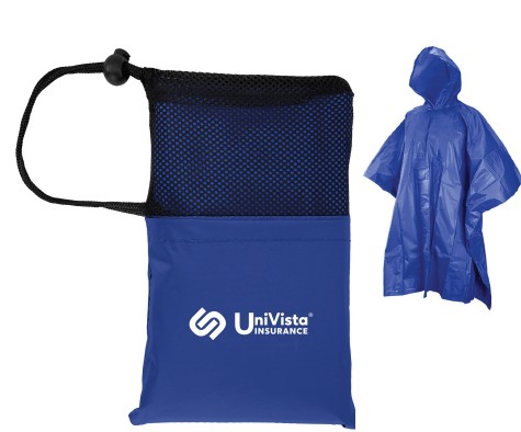 Peva Poncho With Drawstring Pouch