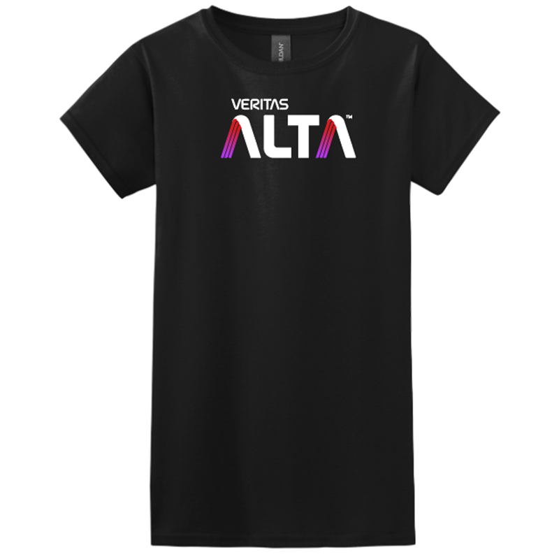 Veritas Alta Ladies' Fashion Tee Gildan- Black (Factory Direct)