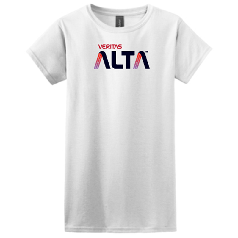 Veritas Alta Ladies' Fashion Tee Gildan- White (Factory Direct)