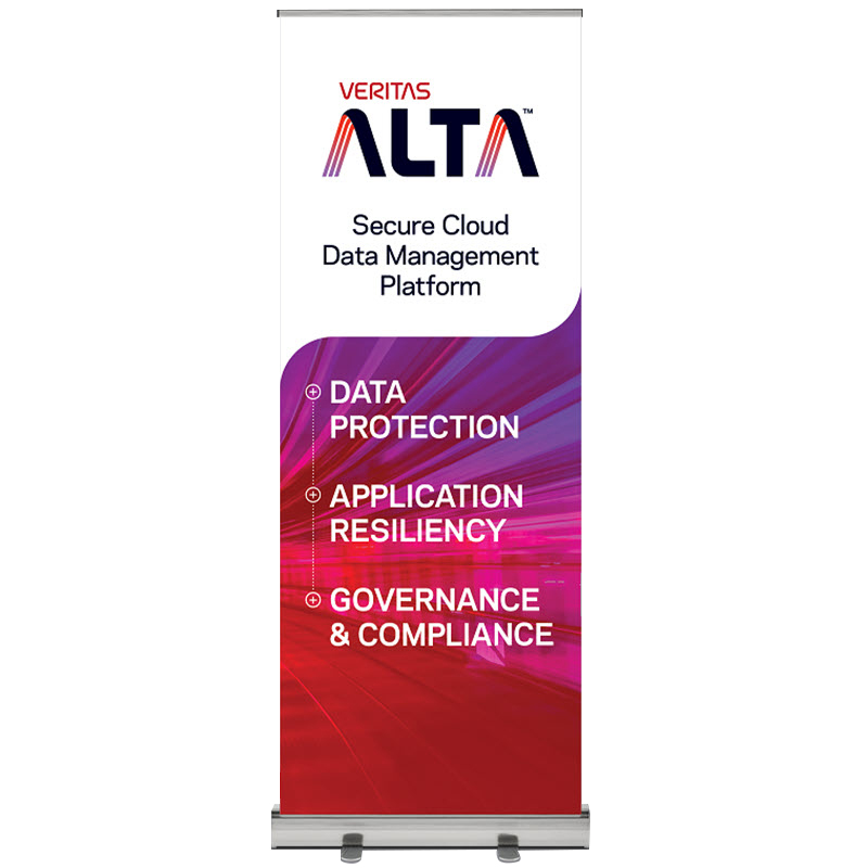 Retractable Banner- Veritas Alta Secure Cloud Data Management Platform- Version 1 (Factory Direct)