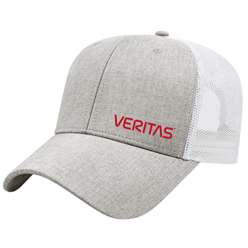 Heathered Cap with Ultra Soft Mesh Back-Gray/White (Factory Direct)