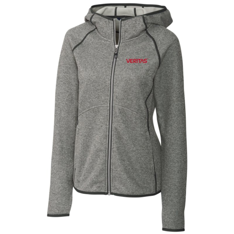 Ladies Mainsail Sweater-Knit Full Zip Hoodie-Polished Heather (Factory Direct)