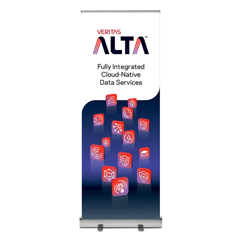 Retractable Banner- Veritas Alta Fully Integrated Cloud-Native Data Services (Factory Direct)