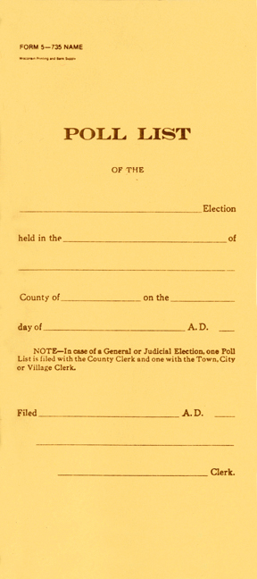 5-735  Poll List Book- 735 Names
