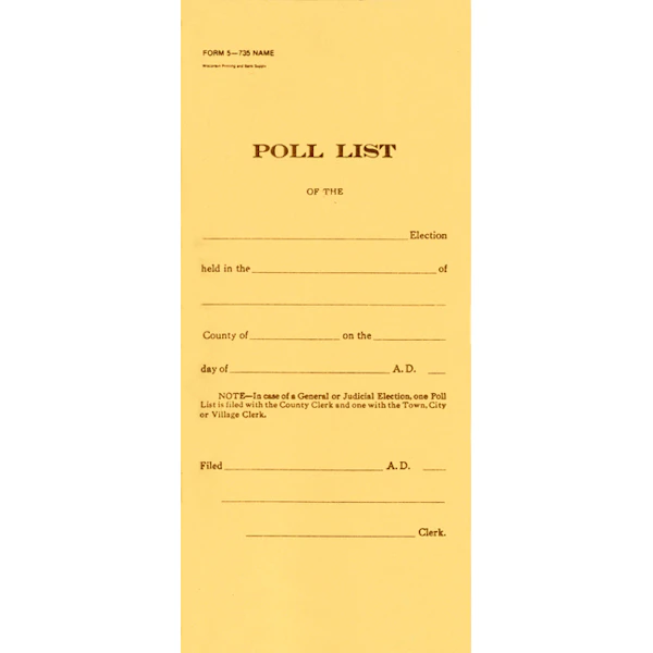 5-735 Poll List Book- 735 Names