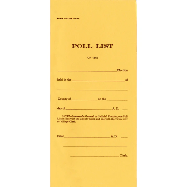 6-1225 Poll List Book- 1225 Names