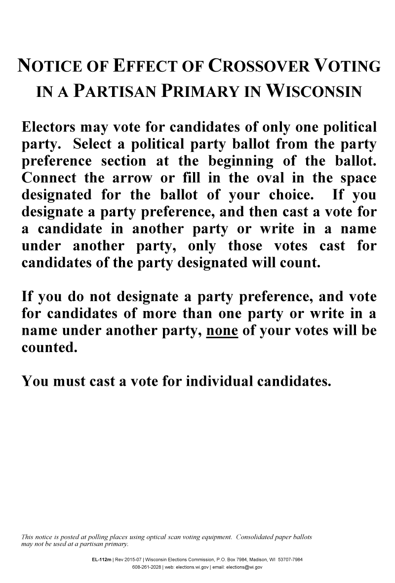 EL-112M Effect of Crossover Voting Paper - Op Scan No Write In Section  (POD)