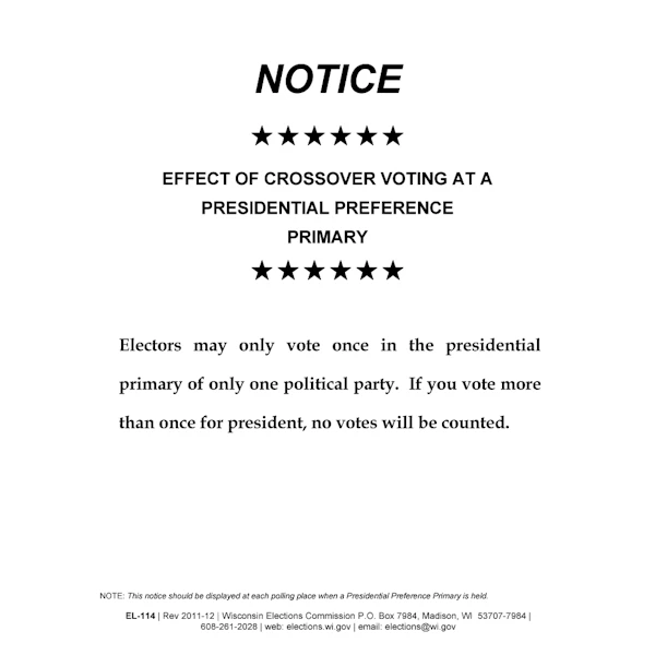 EL-114 Notice of Crossover Vote (POD)