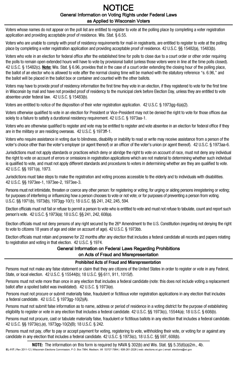 EL-117 General Information on Voting Rights  (POD)