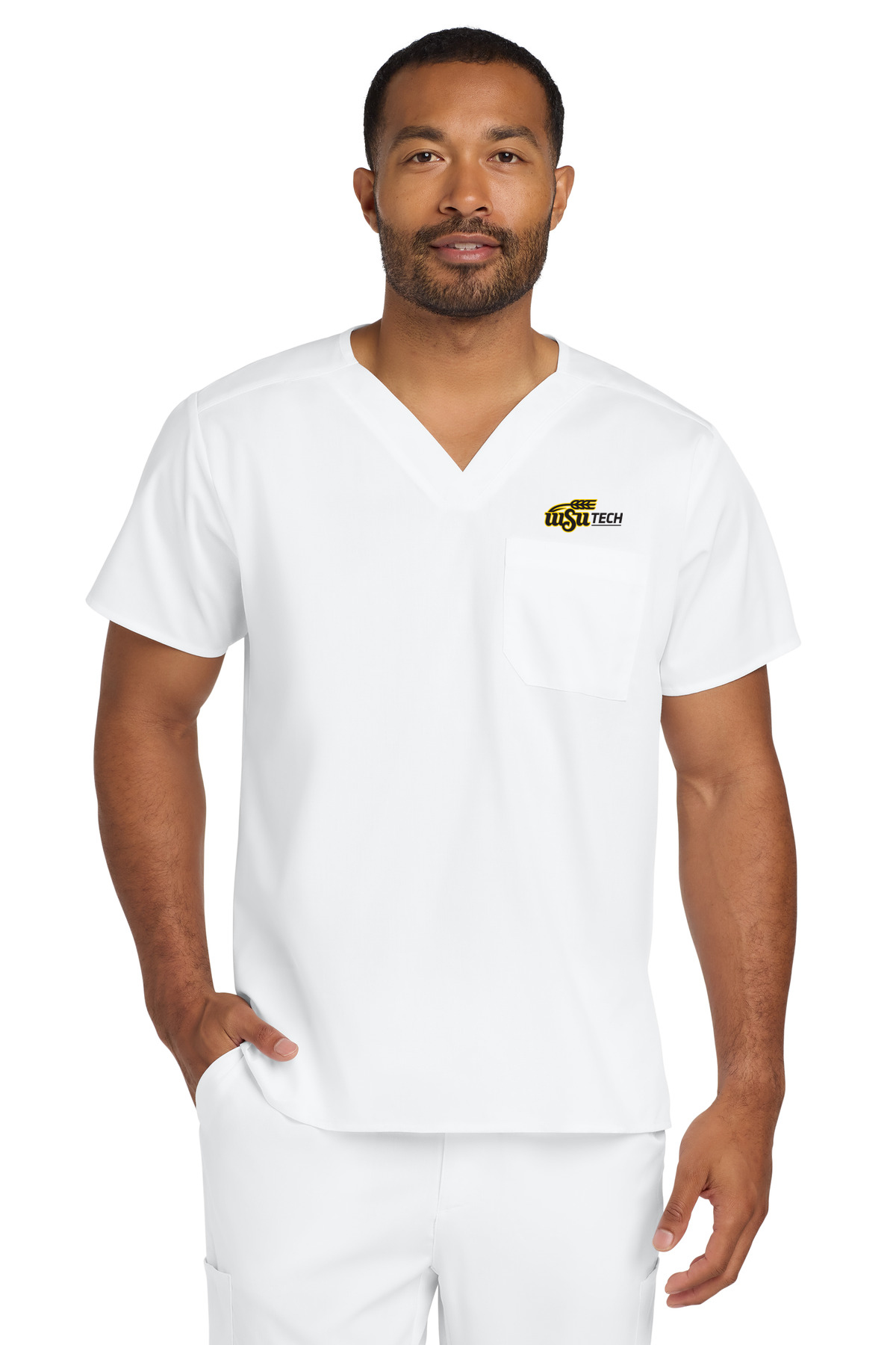 Wink Unisex WorkFlex Chest Pocket V-Neck Top WW3160