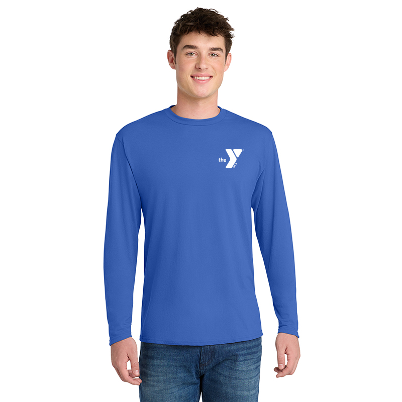 Solid Blue 65/35 Blend Long Sleeve T-shirt