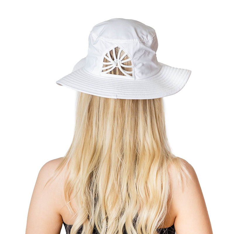 Women's White Sun Goddess Bucket Hat