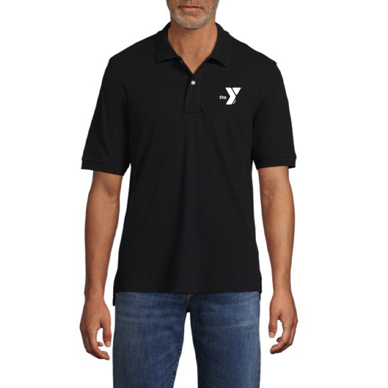 Lands' End Men's Banded Cuff Short Sleeve Cotton Mesh Polo