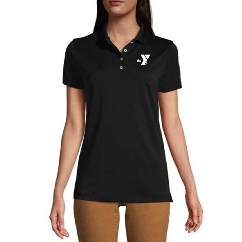 Lands' End Women's Banded Cuff Short Sleeve Cotton Mesh Polo